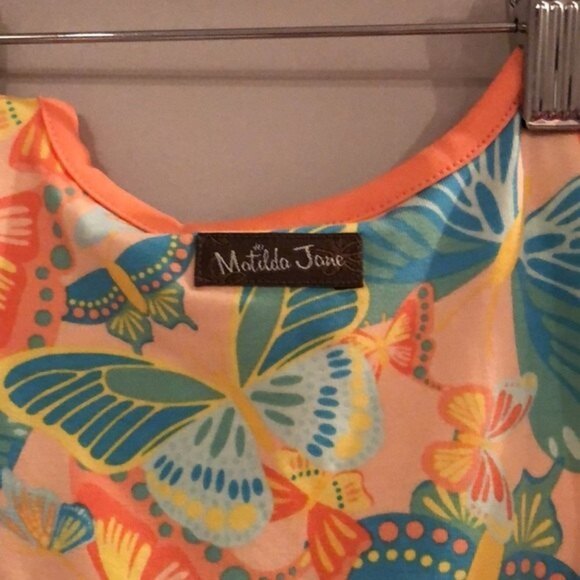 NWT Matilda Jane Dress Short Sleeve Girls Size 2 Butterflies Pockets Stretchy - Picture 9 of 10